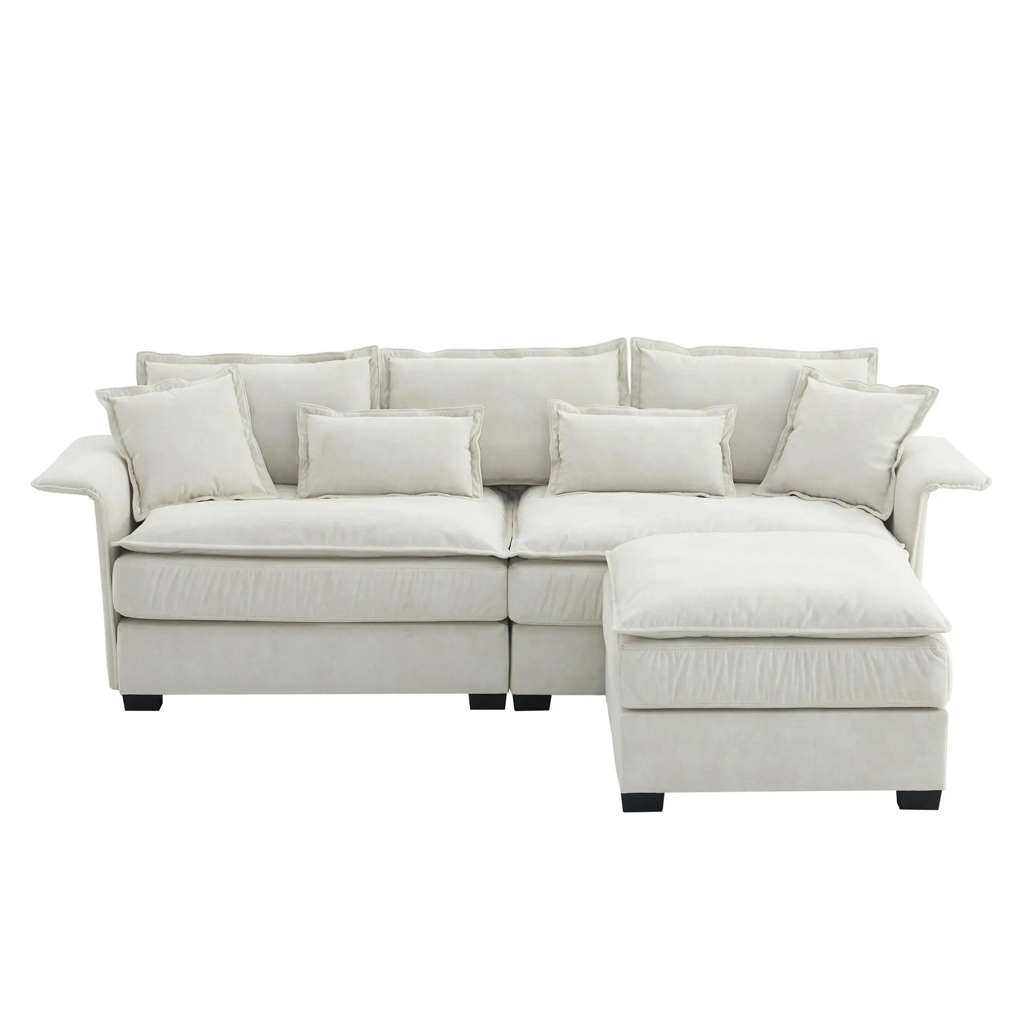 Bellemave® 95" L-Shape Oversized Luxury Sectional Sofa with Bentwood Armrests Bellemave