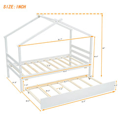 Bellemave Twin Size House-shaped Bed with Trundle Bellemave