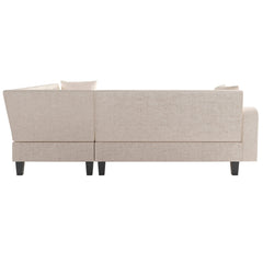 Bellemave® 87" L-Shape Modern Sectional Sofa with Coffee Table,Storage Ottoman and Unique Armrests Bellemave