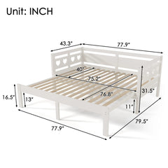 Bellemave Twin Size Extending Wooden Daybed with Trundle Bellemave