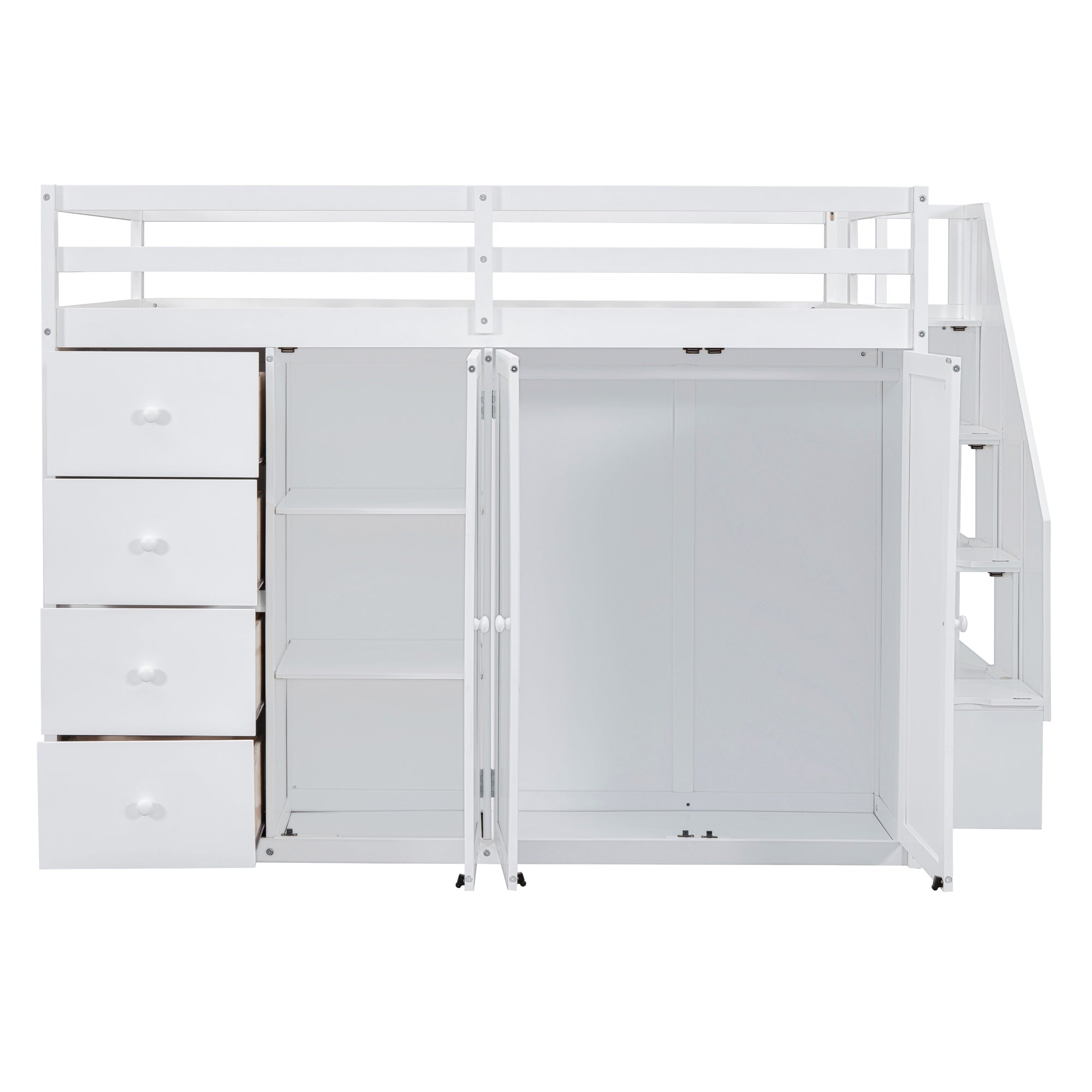 Bellemave® Full Size Loft Bed with Stairs and Storage Bellemave®