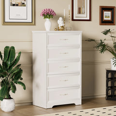 Bellemave Modern 5 Tier Bedroom Chest of Drawers with Metal Pulls Bellemave