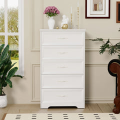 Bellemave Modern 5 Tier Bedroom Chest of Drawers with Metal Pulls Bellemave