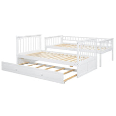 Bellemave Convertible Bunk Bed with Twin Size Trundle Bellemave