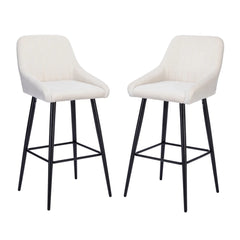 Bellemave® Velvet Upholstered Barstools with Back,Set of 2 Bar Chairs Bellemave®