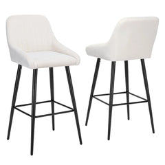 Bellemave® Velvet Upholstered Barstools with Back,Set of 2 Bar Chairs Bellemave®