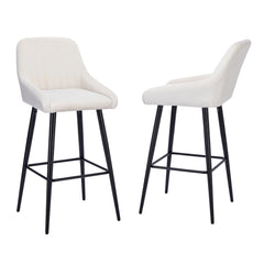 Bellemave® Velvet Upholstered Barstools with Back,Set of 2 Bar Chairs Bellemave®