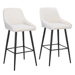 Bellemave® Velvet Upholstered Barstools with Back,Set of 2 Bar Chairs Bellemave®