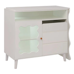 Bellemave Cloud Wave Extendable Sofa Bar Table Cabinet Behind Couch Pub Table with LED Bellemave