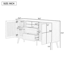 Bellemave® Modern Cabinet with 2 Doors and 3 Drawers