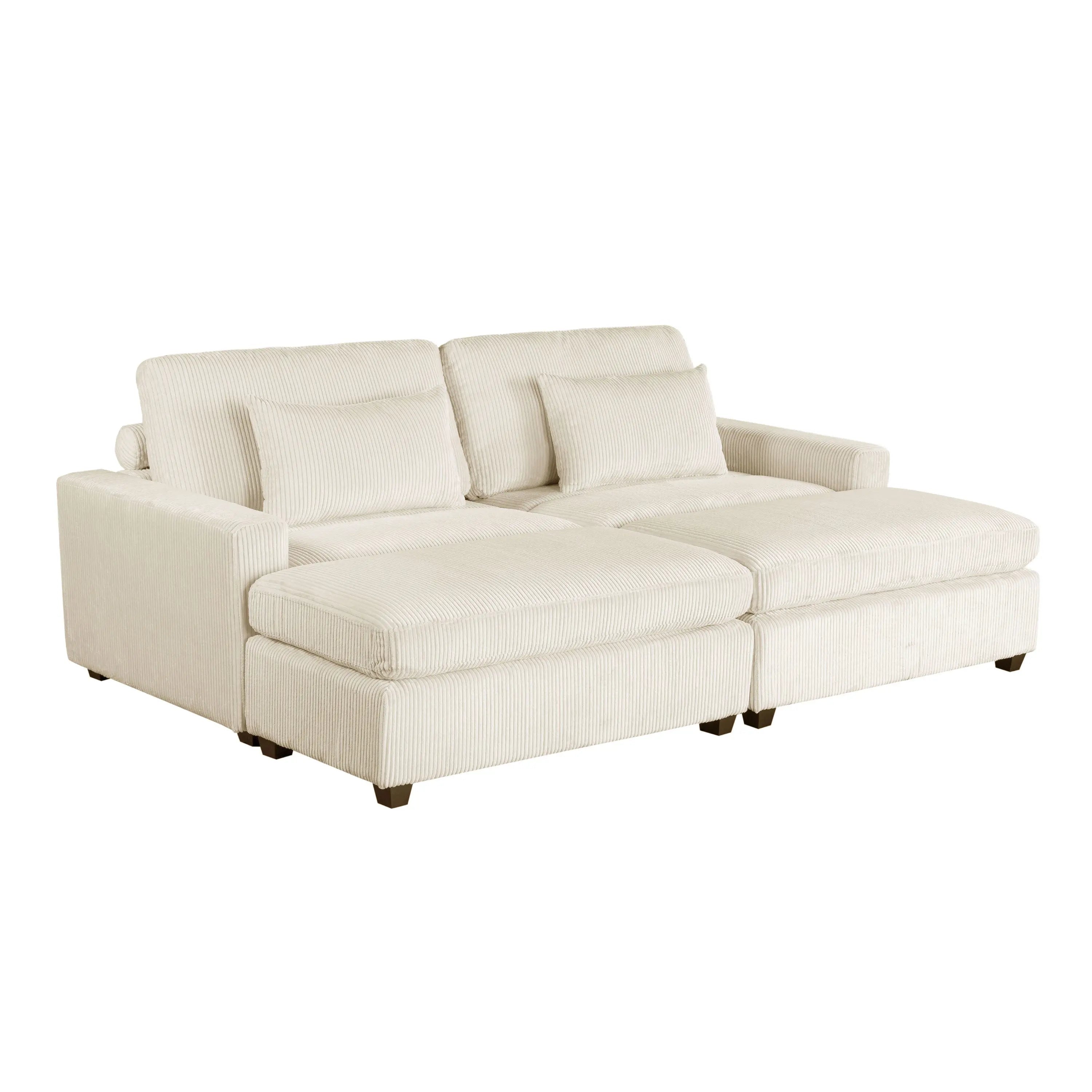 Bellemave® 90" Square Arm Sofa with Removable Back Cushions and 2 Pillows Bellemave®