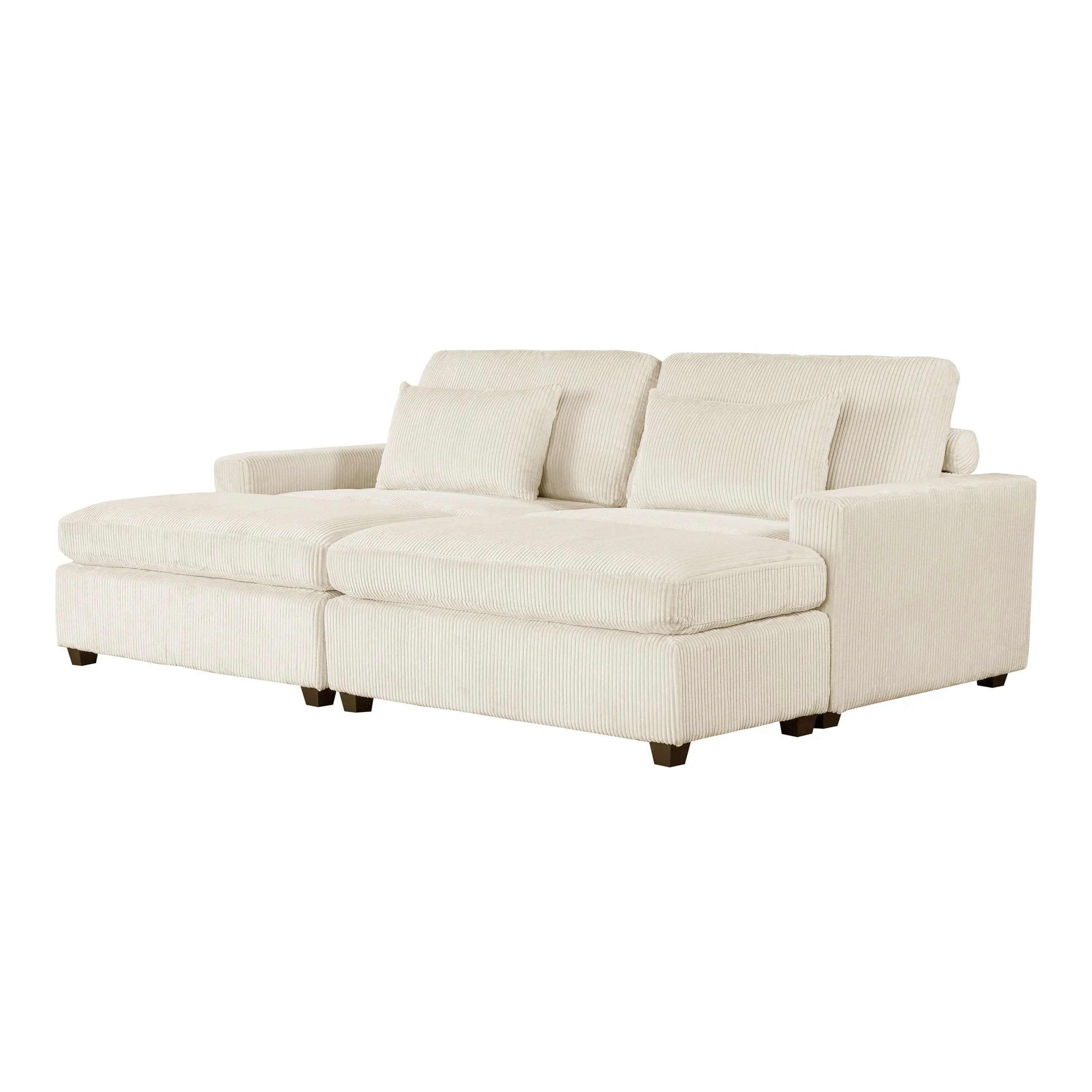 Bellemave® 90" Square Arm Sofa with Removable Back Cushions and 2 Pillows Bellemave®