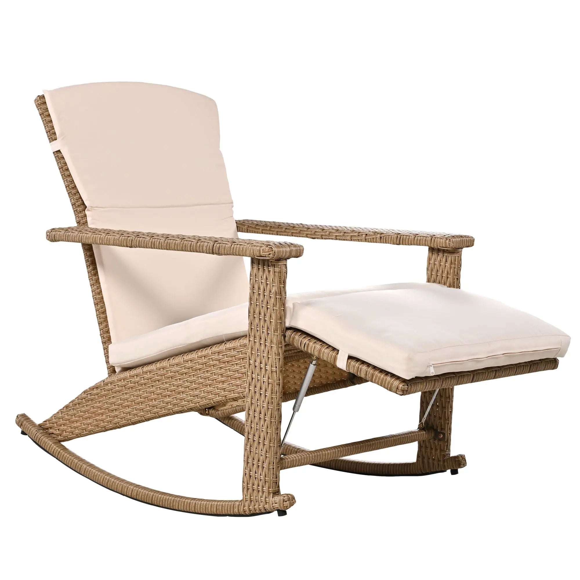 Bellemave® Adjustable Outdoor Wicker Double Rocking Chair with Coffee Table, Suitable for Backyard, Garden, Poolside Bellemave®