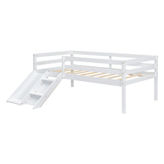 Bellemave® Twin Size Low Loft Bed with Slide, Ladder, Safety Guardrails Bellemave®