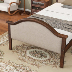 Bellemave Twin Size Platform Bed with Upholstered Headboard and Footboard