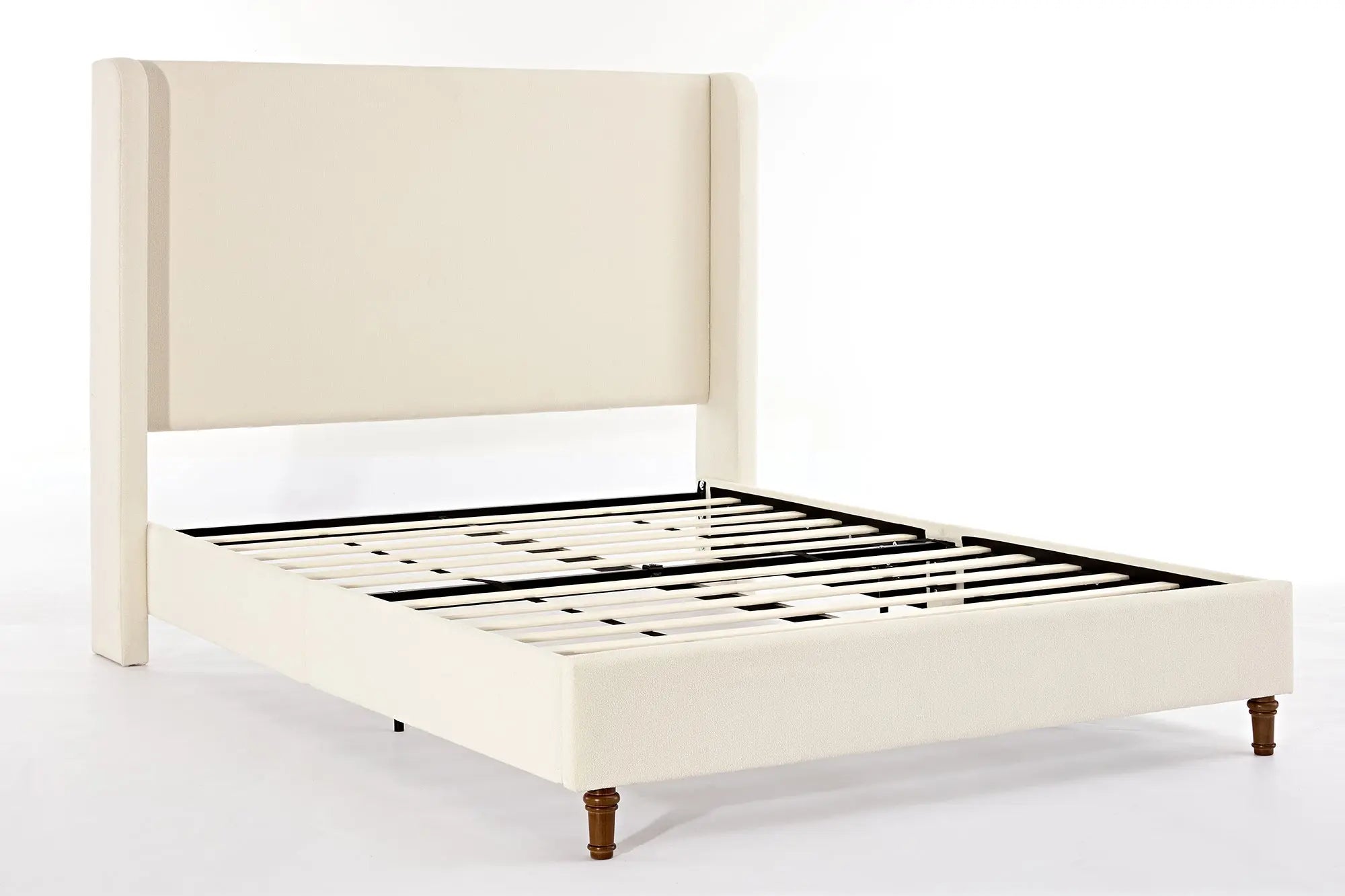 Bellemave® Queen Size Boucle Upholstered Platform Bed with High Headboard Bellemave®