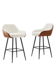 Bellemave® 26" Modern Counter Height Bar Stools Set of 2 with Metal Legs Bellemave®