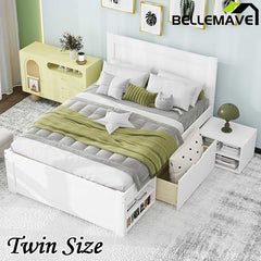 Bellemave® Platform Bed With Drawer And Two Shelves