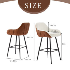 Bellemave® 26" Modern Counter Height Bar Stools Set of 2 with Metal Legs Bellemave®