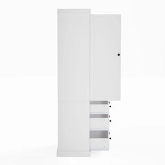 Bellemave® 77" Freestanding Tall Cupboard Storage Cabinet with 3 Adjustable Shelves, 8 Door Shelves, 3 Drawers Bellemave®