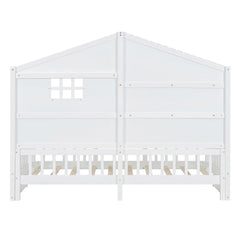 Bellemave® Twin Size House Bed with Shelves,Window and Sparkling Light Strip on the Roof Bellemave®