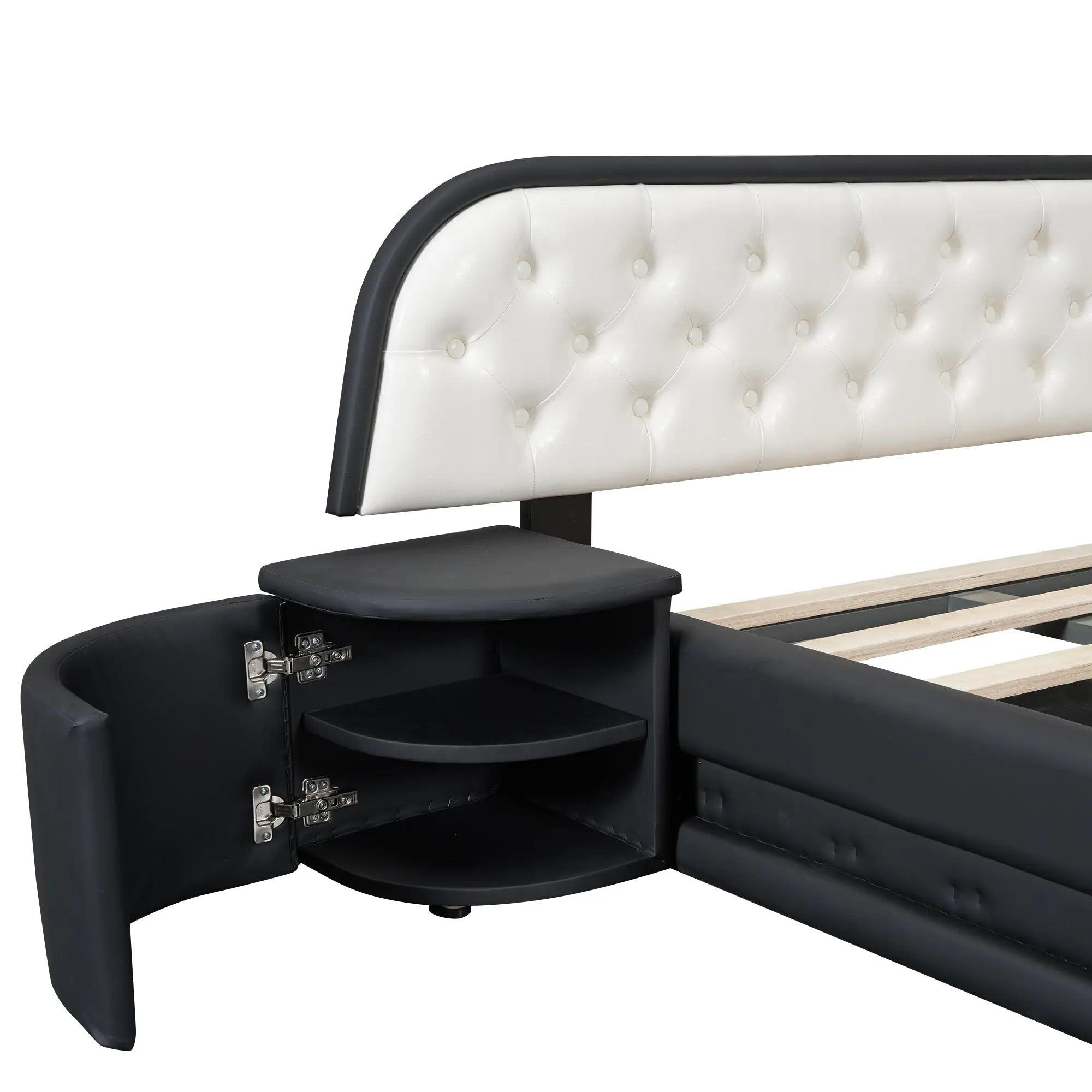 Bellemave® Queen Size Storage Upholstered Tufted Hydraulic Platform Bed with 2 Nightstands and USB Bellemave®