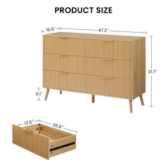 Bellemave® 6 Double Dressers with Wavy Drawers