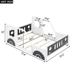 Bellemave® Classic Car-Shaped Platform Bed with Wheels Bellemave®