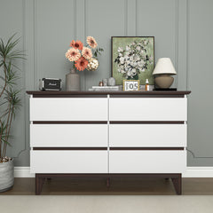 Bellemave® 6-Drawer Wood Double Dresser with Wide Drawers