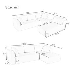 Bellemave® 106.5" Modern Large Modular Sectional Sofa