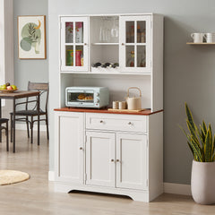 Bellemave® Modern Kitchen Pantry Storage Cabinet with Charging Station