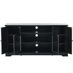 Bellemave® TV Stand for TV up to 65in with 2 Tempered Glass Doors Adjustable Panels Open Style Cabinet