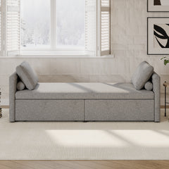 Bellemave® Modern Upholstered Chaise Lounge with Pillows and 2 Drawers, No Mattress Needed