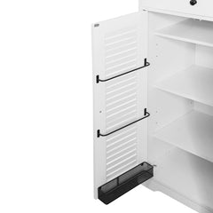 Bellemave® Freestanding Shoe Rack Organizer with 2 Shutter Door , Adjustable Storage Shelf & Top Drawer