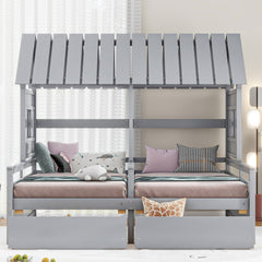 Bellemave® Twin Size House Platform Beds with Two Drawers Bellemave®