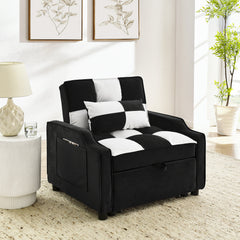 Bellemave® Modern Velvet Armchair Sofa Couch Pull Out Bed