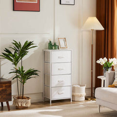 Bellemave® Metal Frame and Wood Top Drawers Dresser Chest with 4 Fabric Drawers Bellemave®
