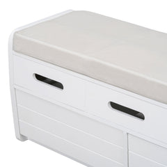 Bellemave® Storage Bench with 2 Drawers, Hidden Storage Space, and 3 False Drawers at the Top