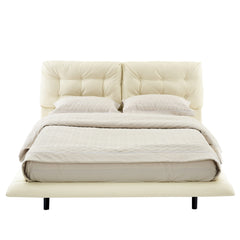 Bellemave® Upholstered Floating Bed with LED Light, Queen Size Wood Platform Bed Frame with Headboard Bellemave®