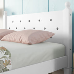 Bellemave® Twin Size Platform Bed with Button-Decoration Headboard