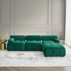 Bellemave 93" L-Shaped Modular Sectional Sofa, Button Tufted Designed and DIY Combination with Reversible Ottoman Bellemave