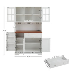 Bellemave® Modern Kitchen Pantry Storage Cabinet with Charging Station