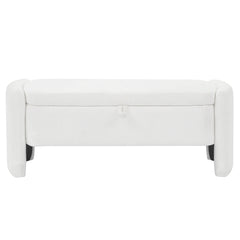 Bellemave® Chenille Fabric Oval Ottoman Storage Bench with Large Storage Space