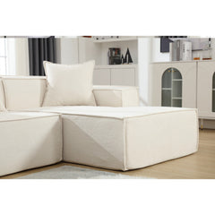 Bellemave® 129.5" L-shaped Modular Combination Sofa Set with 3 Pillows