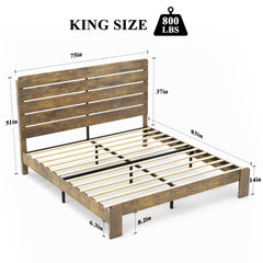 Bellemave® Simple Wooden Platform Bed