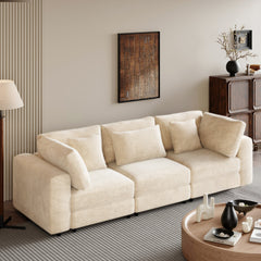 Bellemave® 105" 3 Seater Sofa with Removable Back Cushions and 5 Pillows