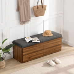 Bellemave® 49" Shoe Storage Bench Entryway with Padded Seat Cushion and Double Doors