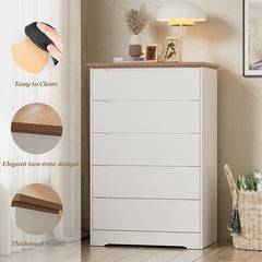 Bellemave® Modern 5 Drawers Dresser with Drawers Hidden handle Design