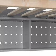 Bellemave® Full Size Loft Bed Built-in Wardrobe, Study Desk, Storage Shelves & LED Lights, Wood Loft Bed Frame for Bedroom Bellemave®