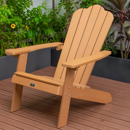 Bellemave® Adirondack Chair with Cup Holder All-Weather and Fade-Resistant Plastic Wood